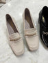 Women Loafer With Crystal Embedded Gold Chain